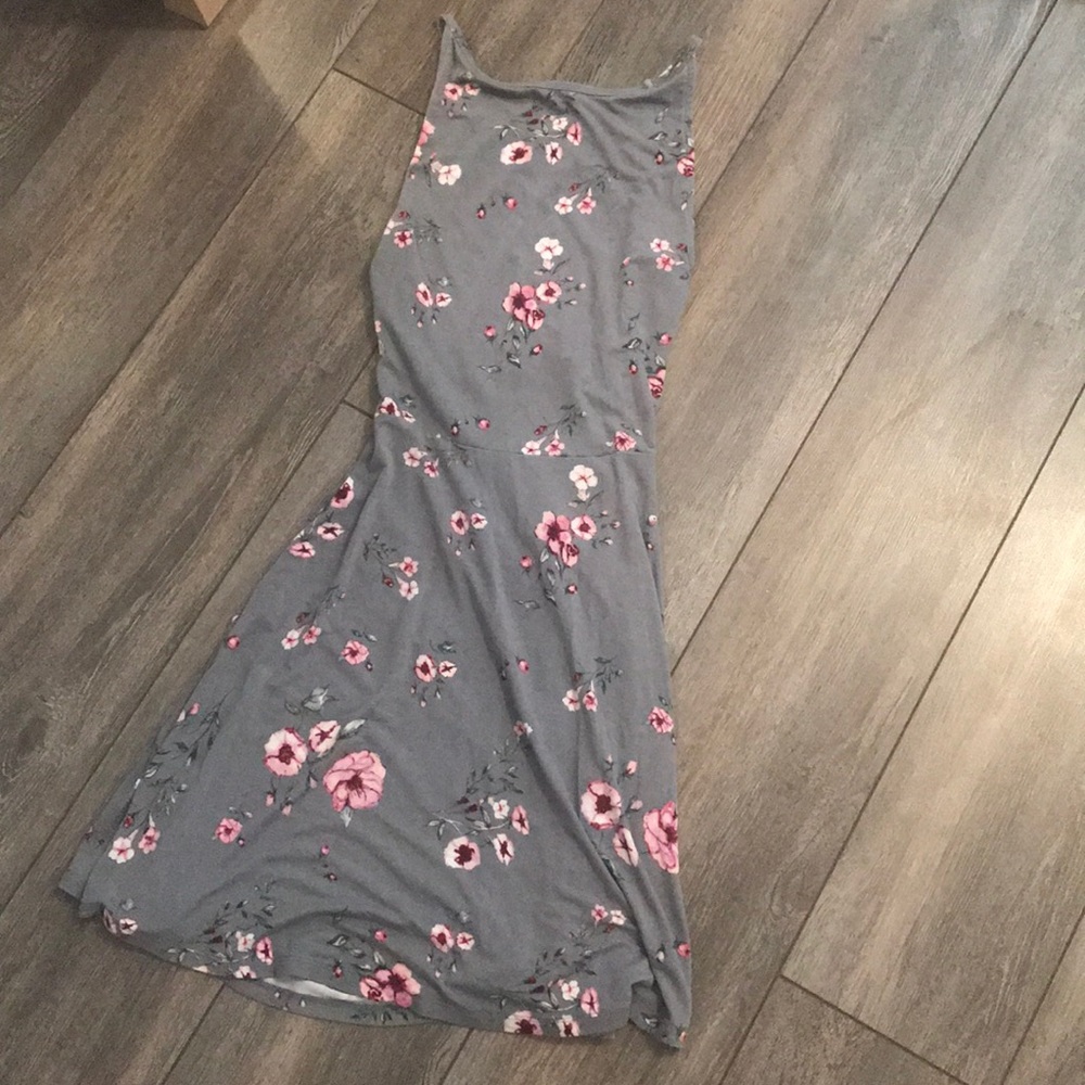 grey floral dress